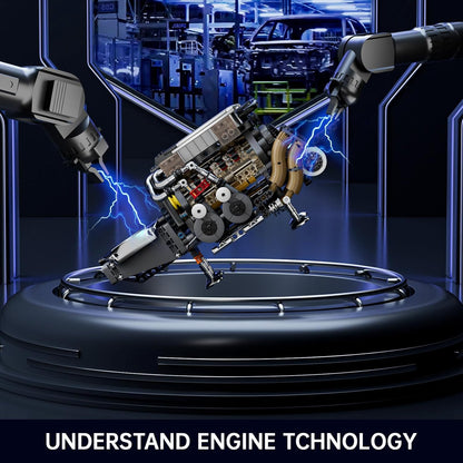Mould King Mini V8 Engine Kits That Runs, Build Your Own Visible Car Motor, Physical Science Experiment Models for Teens, Best STEM Toy Gifts for 14+ and Adult 10171 (487 Pcs)