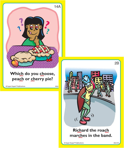 Super Duper Publications | Say and Do® Action Articulation CH Sounds Fun Deck | Vocabulary and Language Development Flash Cards | Educational Learning Materials for Children
