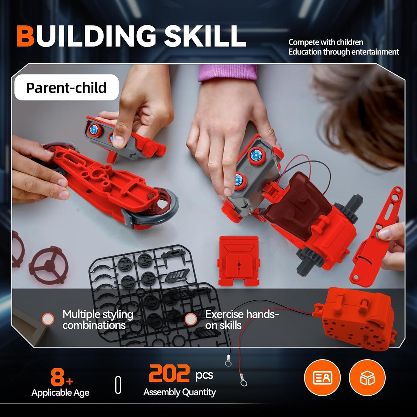 Jiakora 12-in-1 STEM Robot Kit Toys for Kids 8-12 12-16, DIY Robot Building Educational STEM Science Kits for Kids Age 8-12 12-16, 8 9 10 11 12 13 14 15 16 Year Old Boy Birthday Gifts