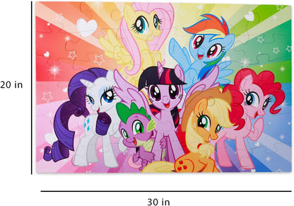 My Little Pony Floor Puzzle for Kids Set - Bundle with 36 Piece MLP Floor Puzzle, Stickers, More | My Little Pony Jigsaw Puzzles for Kids Ages 4-6