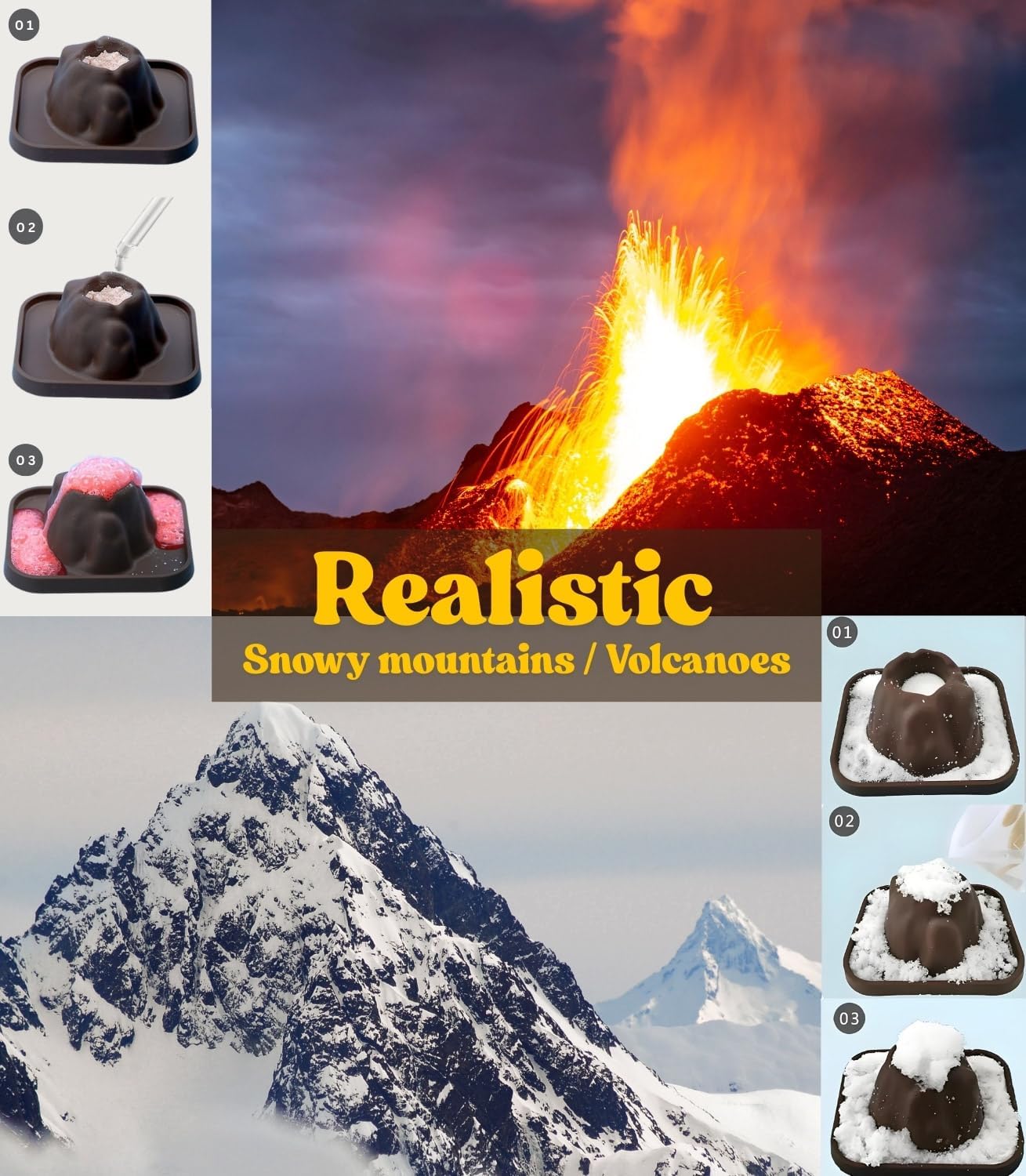 Volcano Science Kit 10 Pcs - DIY Demonstration Model & Fairy Garden Decoration