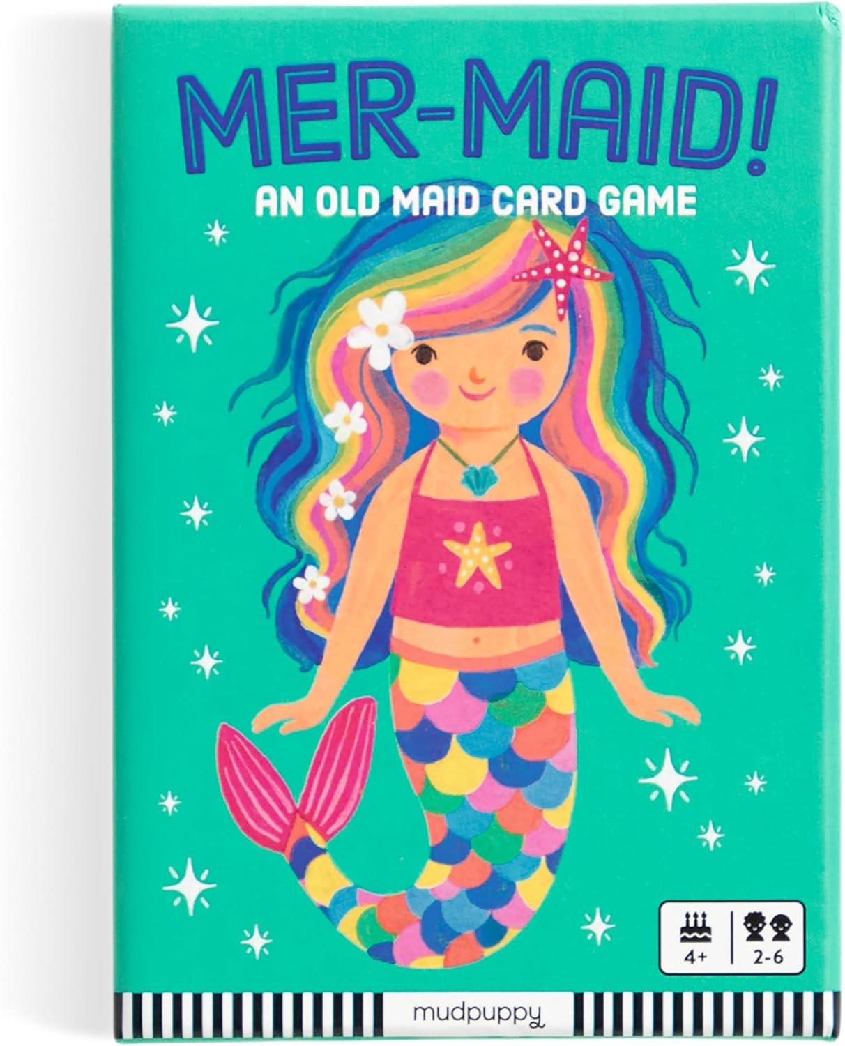 Mudpuppy MER-Maid! – Mermaid Version of Classic Kids Old Maid Card Game with Cute Illustrations of Mermaids for Children Ages 4 and Up, 2-4 Players