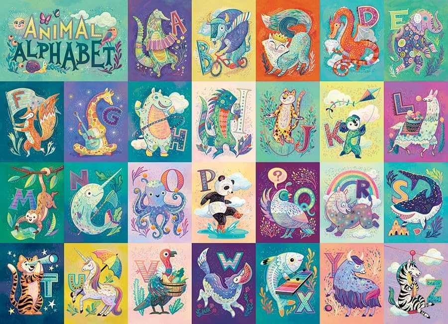 Cobble Hill Family Piece's 350 Puzzle -Animal Alphabet - Sample Poster Included