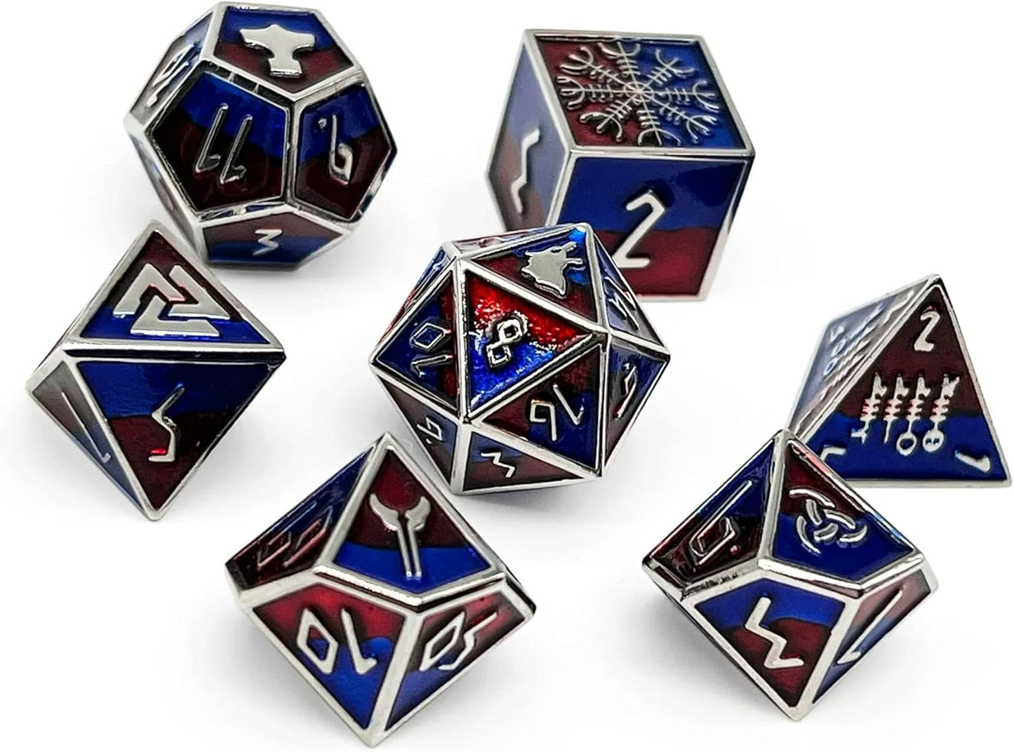 Norse Foundry Set of 7 Banshee Wail Norse Series Full Metal Polyhedral Dice RPG Math Games DND Pathfinder
