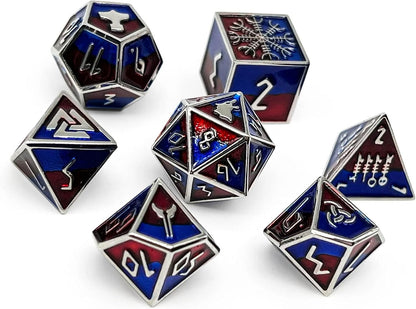 Norse Foundry Set of 7 Banshee Wail Norse Series Full Metal Polyhedral Dice RPG Math Games DND Pathfinder