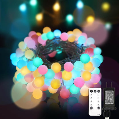 suddus String Lights for Bedroom, 66ft 200 Led Connectable Globe String Lights Indoor, Hanging Fairy Lights Plug in with Remote for Kids Room Dorm Classroom Outdoor Christmas Tree Decor, Warm White