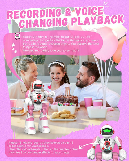 Toys for 3-8 Year Old Boys and Girls, Rechargeable Robot Toys for Kids with Recording Voice, Programming, Gesture Sensing, Singing, Dancing, RC Robot Birthday Gifts for Boys and Girls