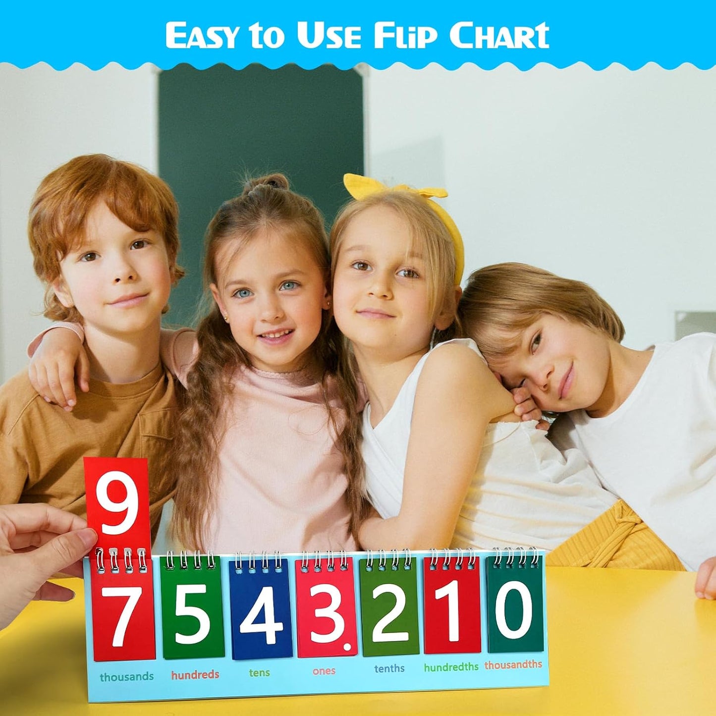 5 Pack Student Place Value Flip Chart Double-Sided with Whole Numbers and Decimals 1st 2nd 3rd Grade Math Learning Tool to Count by Ones, Tens, Hundreds, Thousands and Millions Classroom Must Haves
