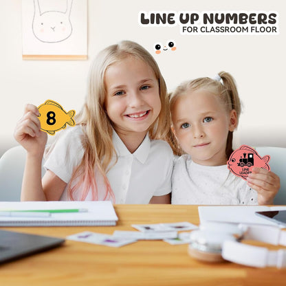 SICOHOME Line up Spots for Classroom Floor - 54Pcs Floor Numbers for Classroom Lining up Number Stickers for Back to School Kindergarten Preschool Elementary Supplies