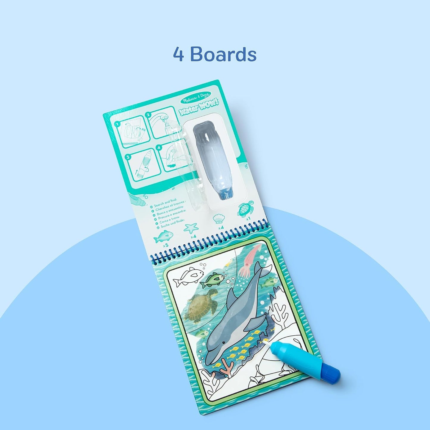 Melissa & Doug On The Go Water Wow! Mess Free Coloring Book, Reusable Water-Reveal Activity Pad, Dinosaurs, Travel Toys, Party Favors, for Toddlers & Kids Ages 3+