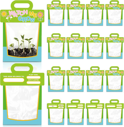 Harloon 36 Clear Vinyl Pocket See Through Greenhouses Set with Cardstock Clear Greenhouse Plastic Teaching Science Craft Supplies for Science Project Themed Birthday Party Greenhouse