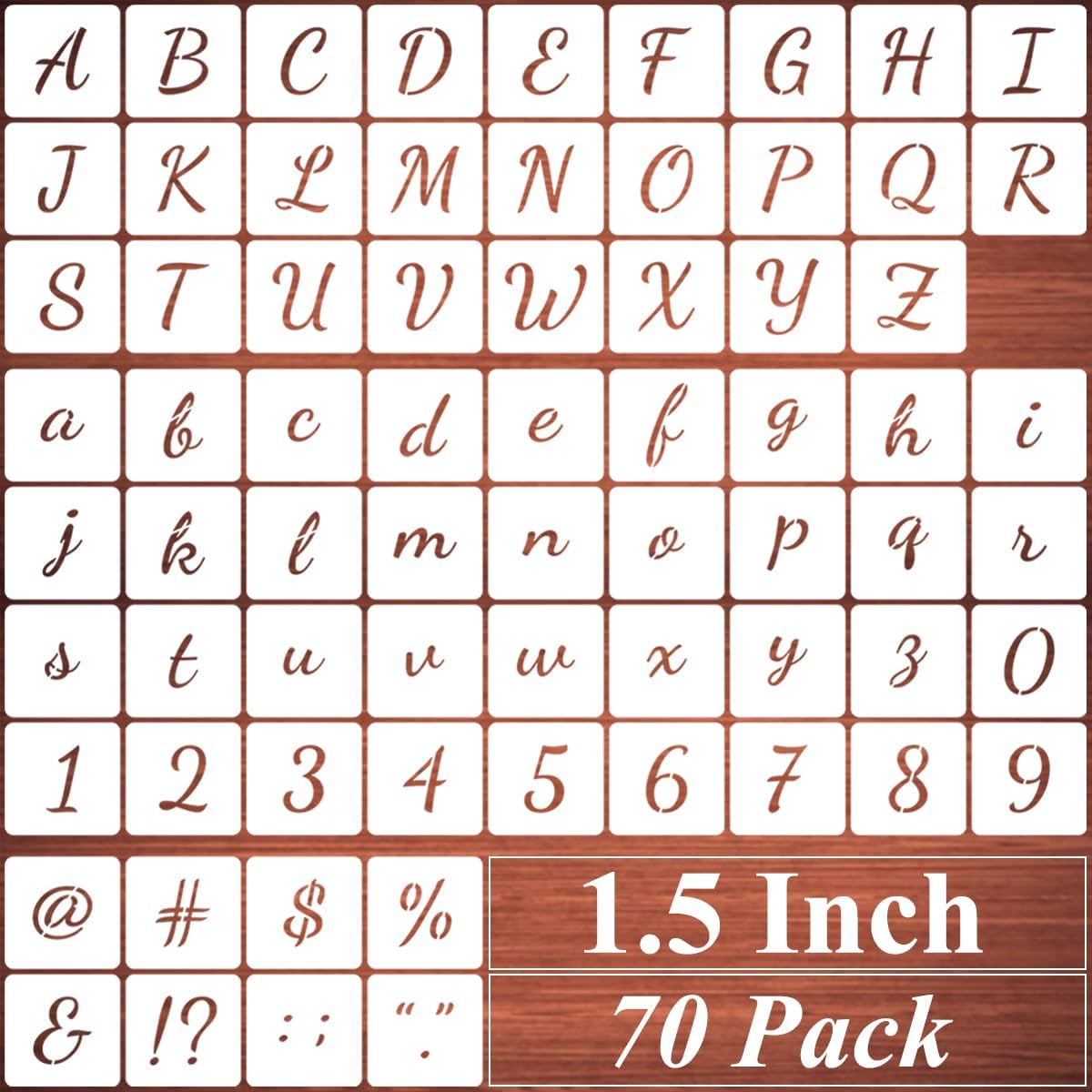 6 Inch Alphabet Letter Stencils for Painting - 70 Pack Letters and Numbers Stencil Templates with Signs for Painting on Wood, Reusable Number and Letter Stencils for Chalkboard Wood Signs & Wall Art