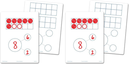 EAI Education Ten Frames & Number Bonds Flexible Dry-Erase Boards - Set of 10
