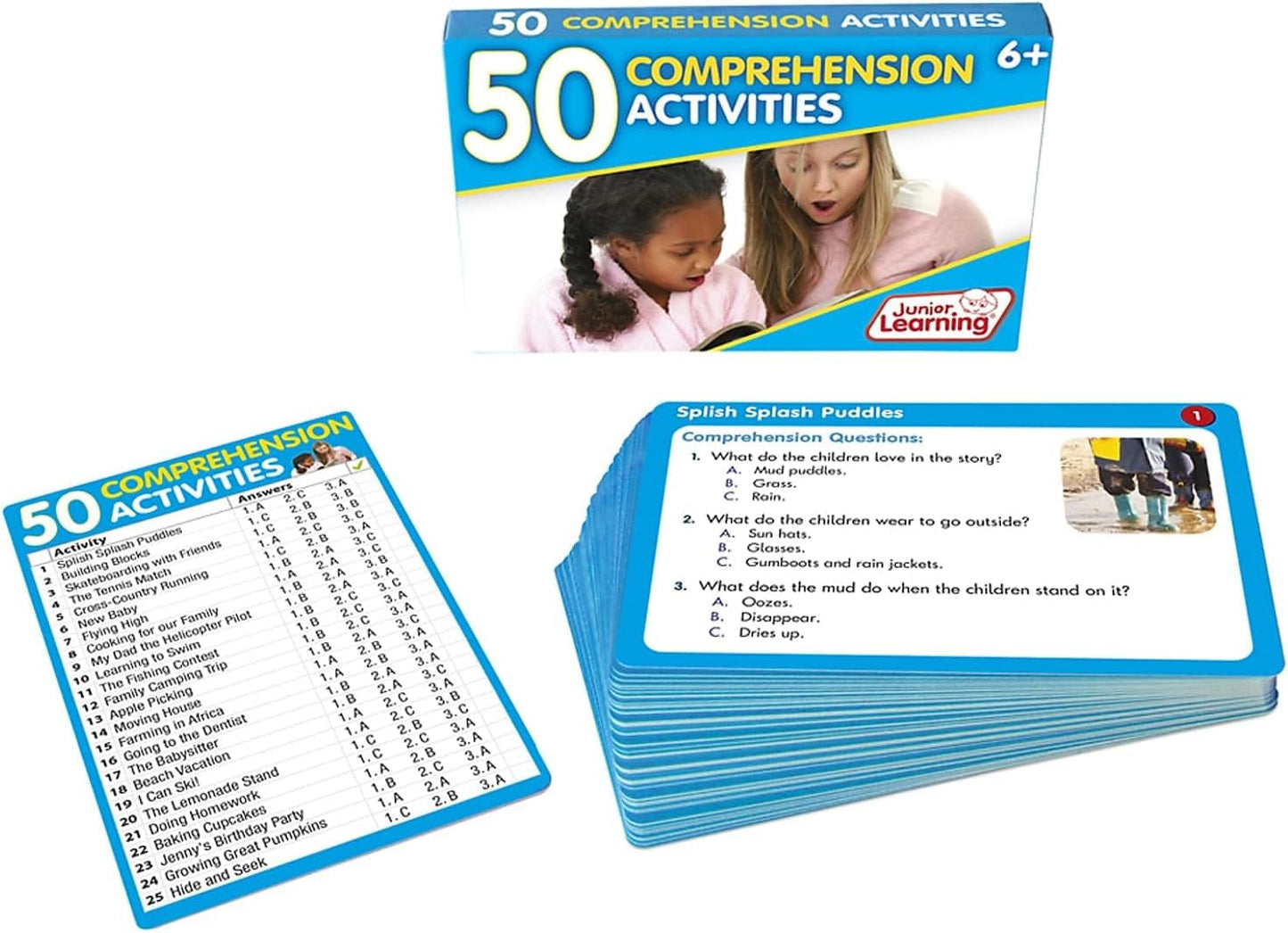 Junior Learning JL355 50 Comprehension Activities, Multi, Medium