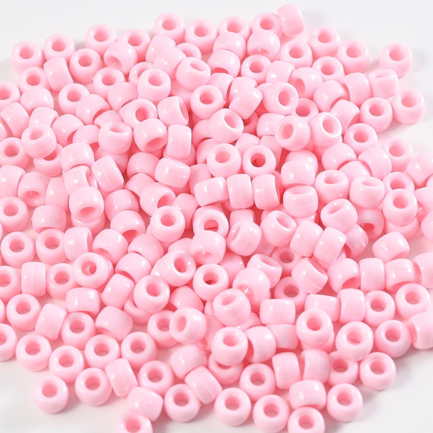 Gxueshan 1000 Pcs Acrylic Black Pony Beads 6x9mm Large Hole Pen Hair Kandi Beads Bulk for Friendship Bracelet Necklace Jewelry Making Earring Braiding Kit