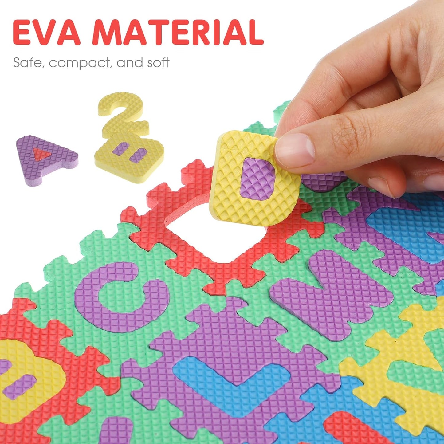 36Pcs Mini Number Alphabet,Toddle Alphabet Puzzle Table Mat for Learning, Baby Foam Play Mat for Early Childhood Education