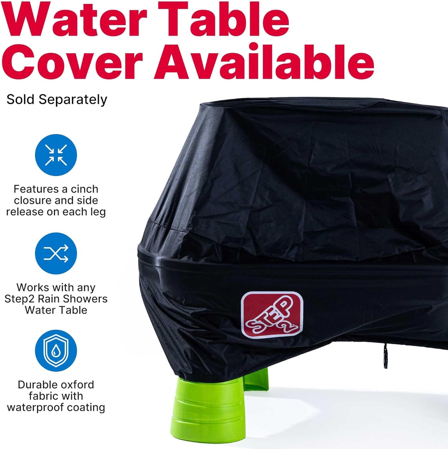 Step2 Rain Showers Splash Pond Water Table with Cover, Kids Water and Sand Activity Sensory Playset, Summer Outdoor Toys, 13-Piece Water Toy Accessories, For Toddlers 1.5+ Years Old, Blue & Green
