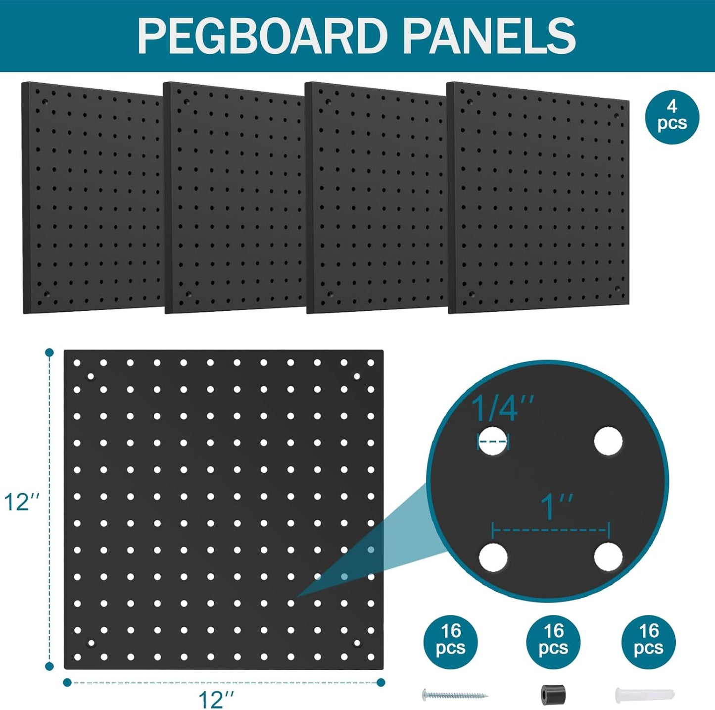 Peg Board Kit, Includes Pegboard and Accessories,with Hooks and Bins,Peg Board Wall Organizer for Office,Ornaments Display,Crafts Organization (66, White)