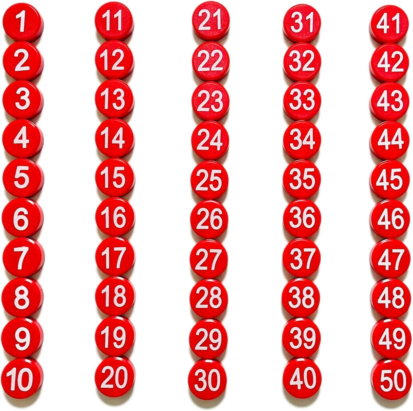 1-50 Magnetic Numbers, Magnets with Number for Dry Erase Boards, Round Number Refrigerator Magnets for Whiteboard in Home and Office (0.8" Diameter, Black)
