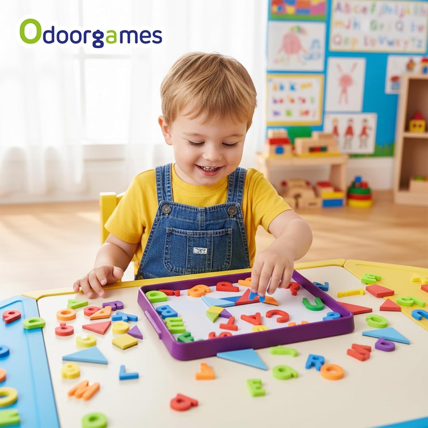 Magnetic Tray – Magnetic Whiteboard for Kids with Dry Erase Surface, Stackable Magnetic Dry Erase Activity Tray（Cyan）