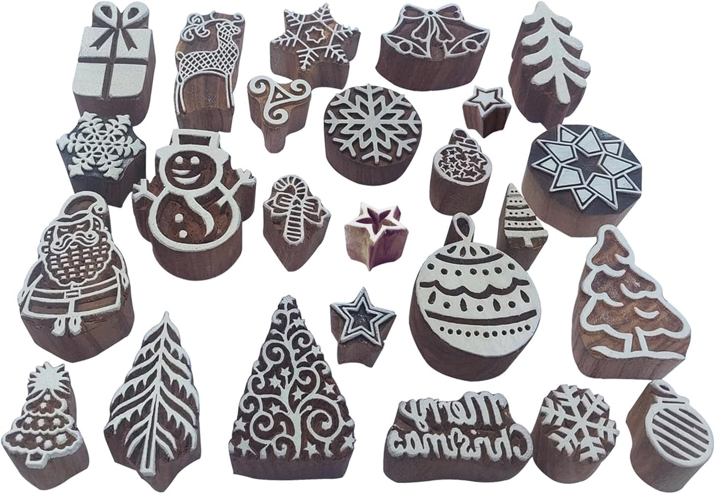 Royal Kraft Assorted Wooden Block Printing Stamps (Set of 10) Bulk01_10