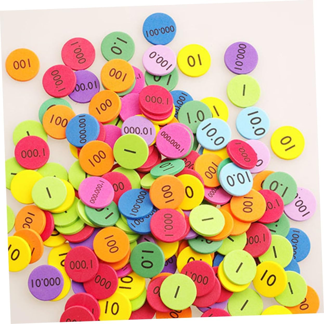 300Pcs Eva Place Value Disks for Learning Discs Teaching Supplies for Arithmetic and Counting Skills Portable Educational Manipulatives
