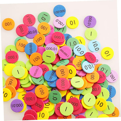 300Pcs Eva Place Value Disks for Learning Discs Teaching Supplies for Arithmetic and Counting Skills Portable Educational Manipulatives