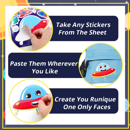 24-Sheet Make Your Own Science Sticker Kit | Microscope, DNA & Scientist Designs - Reusable Educational Decor for Classrooms & Kids Rooms