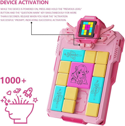 Super Slide Puzzle Game - Electronic Sliding Puzzle Toy with 500+ Levels, Brain Teaser & Logic Game for Kids and Adults (Classic-White)