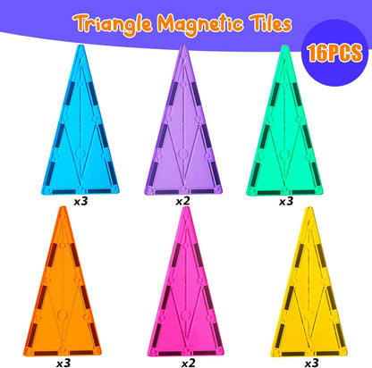 STEM Magnetic Tiles 70PCS Educational Toys for Kids Ages 3-8, Montessori Sensory Magnet Blocks for Toddlers, Classroom & Home Construction Kit