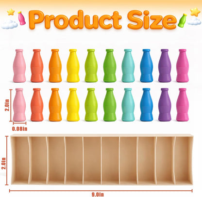 Match The Bottle Color Game, Fun Family Board Game for Kids and Adults 2–4 Players, Bottle Flip Challenge Toy for Travel, Camping, Holidays, Celebrate Birthday Party, Backyard Night (Medium, Plastic)