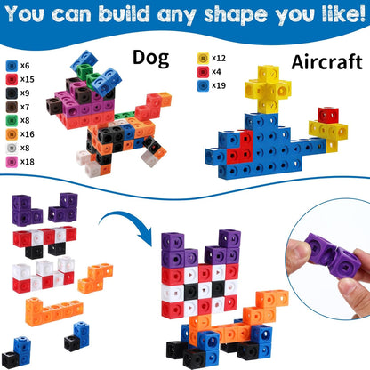 Libima 500 Pieces Math Cubes Set Learning Linking Manipulative Educational Cube Stem Connecting Cube Number Counting Cubes Blocks