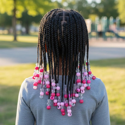 DONNA Kids Jellyish Disco Ball Hair Beads – 14mm Soft-Feel Silicone Beads for Braids, Ponytails & Styling, Tangle-Free Hair Accessories for Girls, 1 Pack (Brown Mix)