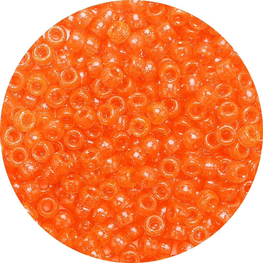 1200pcs Pony Beads Bulk – 11 Colors 6x9mm Plastic Craft Beads for Bracelets, Jewelry, Hair Braiding & DIY Projects