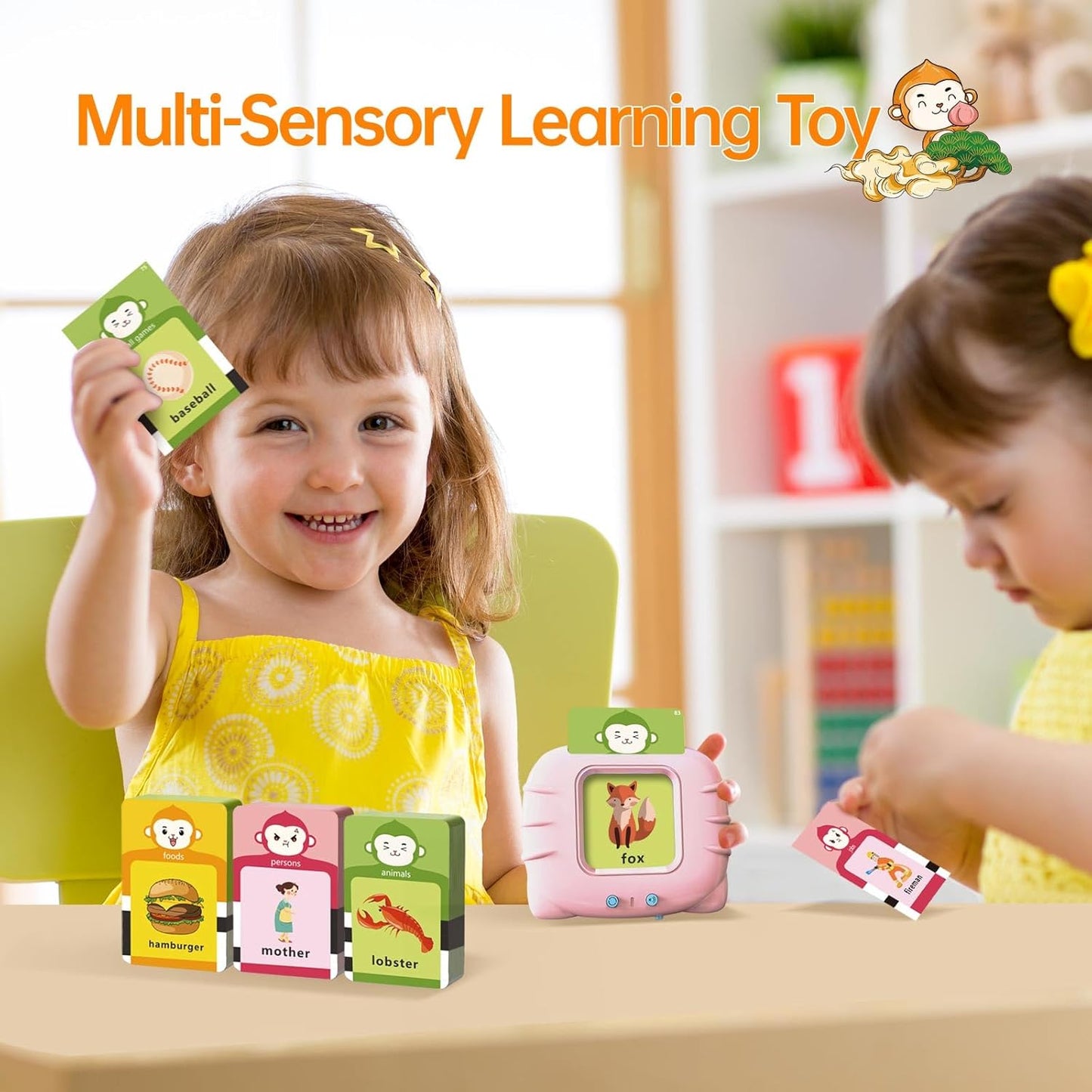 Toddler Girls Toys Talking Flash Cards-296 Sight Words, Educational Toys for 1 2 3 4 Year Old, Speech Therapy&Autism Learning Materials, Toddler Girlt Birthday Gift with Durable Cards