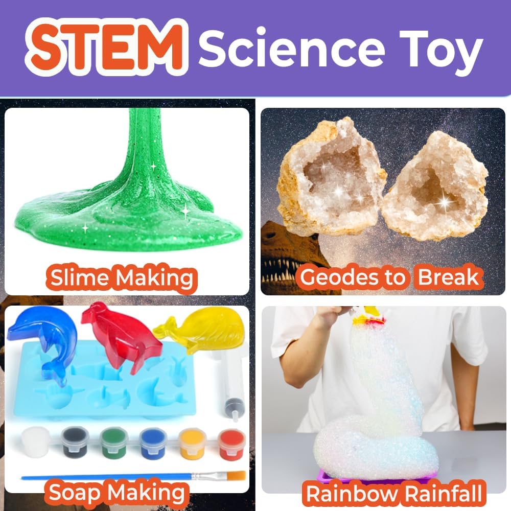 BenBen Science Kit for Kids Ages 8-12, 105 Hands-On Science Experiments with Paintable Volcano, Slime & Tornado Lab, STEM Gift for Boys Girls