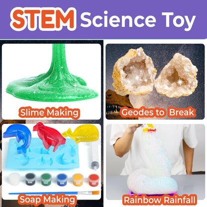 BenBen Science Kit for Kids Ages 8-12, 105 Hands-On Science Experiments with Paintable Volcano, Slime & Tornado Lab, STEM Gift for Boys Girls