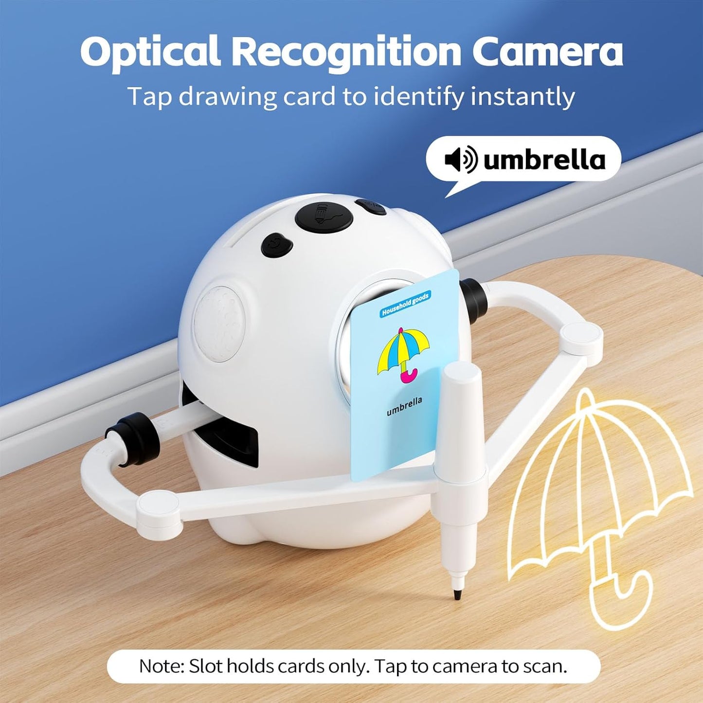 Drawing Robot for Kids with Camera Recognition, Interactive Educational Drawing Machine with 150 Cards, Montessori Painting Learning Toys for Ages 3+, Birthday for Boys Girls (Yellow)