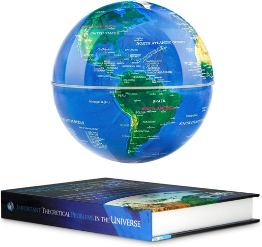 Flagest Magnetic Levitation Floating Globe with 16 Colors LED Lights, Rotating Geographic Globe World Map with Book Base for Home Office Desk Decor, Cool Tech Gadgets for Men Husband Boys and Girls