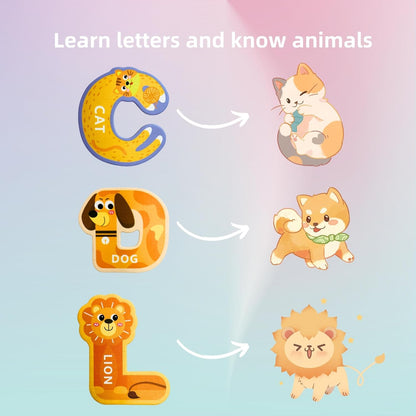 EHR Magnetic Letters, Colorful ABC Animal Alphabet Fridge Magnets, Suitable for Toddlers Aged 3 4 5 (Uppercase Letter)