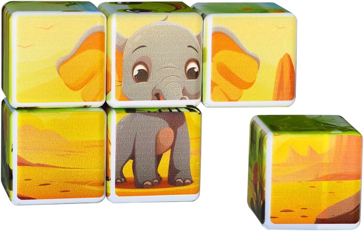 Pairez Toys 3D Magnetic Cubic Jigsaw Puzzle Toys for Toddlers, Large Building Blocks Cubes 1.65 Inches, Sensory & Montessori Toys for Kids 3-5