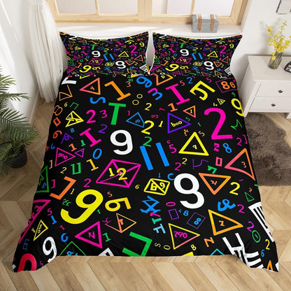 Erosebridal Chemistry Bedding Set Chemical Equation Comforter Cover for Kids Boys,Science Students Duvet Cover Test Tube Microscope Chemical Equipment Bed Set Full,Science Educational Dorm Room Decor