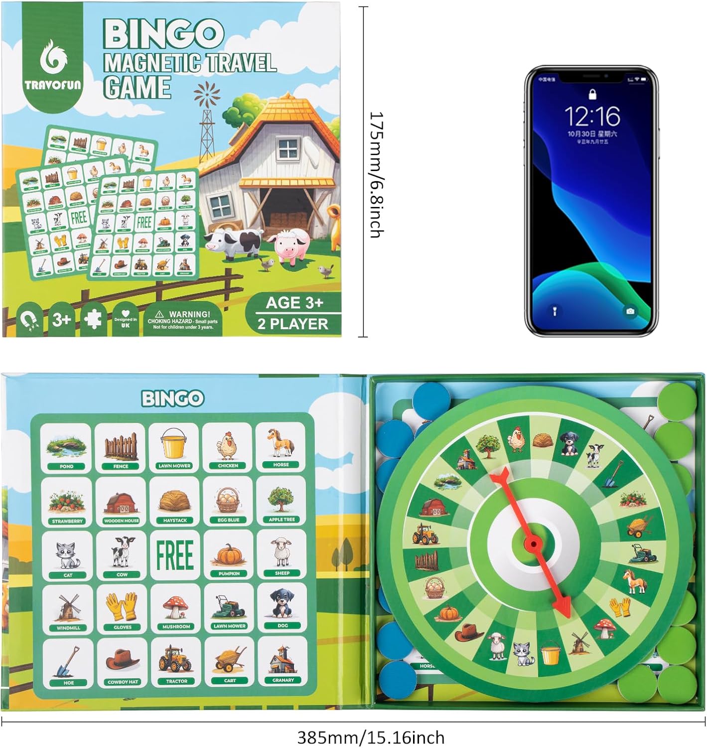 TRAVOFUN Magnetic Fishing Game Book - Travel Toys for Toddlers 3-5 - Car Road Trip Essentials & Airplane Activities for Kids - Montessori Learning Gift with 2 Poles & 27 Ocean Fish (Quiet & Portable)