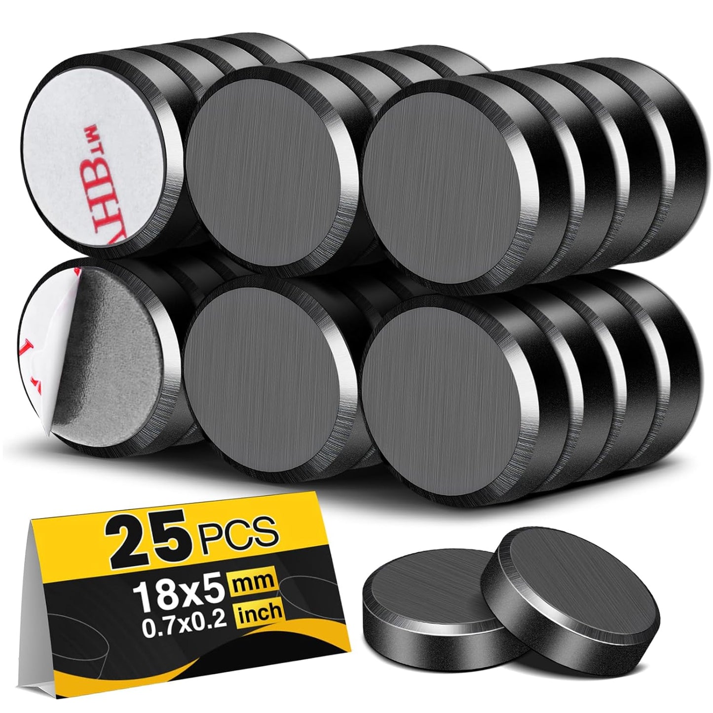 TRYMAG 55 Pack Magnets for Crafts with Adhesive Backing, 1 Inch (25mm) Ceramic Magnets Small Magnet Round Disc for Refrigerator Button DIY Cup Tiny Magnet Craft Hobbies, Science Projects
