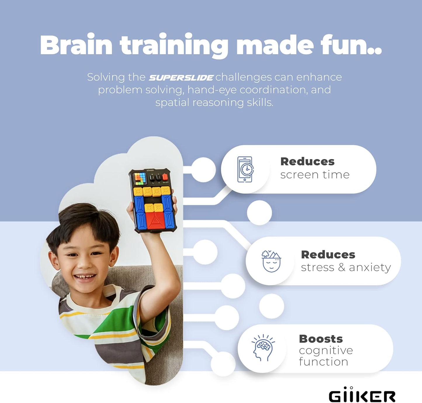 GiiKER Super Slide Puzzle Games, Original 500+ Challenges Brain Teaser Puzzle, Toys for Kids Teens, Travel Games Birthday Stocking Stuffers for Boys Girls, Activities for Road Trips
