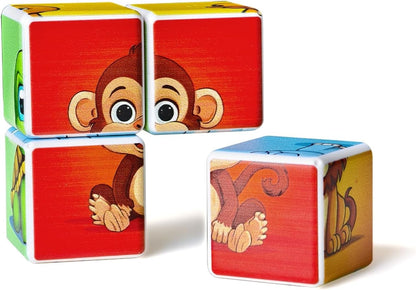 Pairez Toys Random 4 Sets of Magnetic Blocks for Toddlers, 4 Packs Total 16 PCS & 24 Patterns, Magnetic Puzzles for Kids 1-3, Preschool Learning Classroom Must Haves Puzzle Toys
