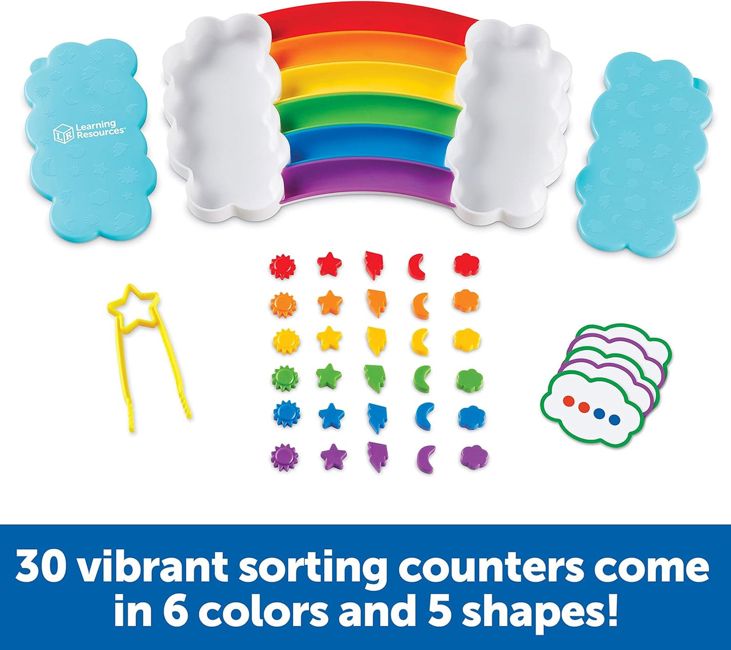 Learning Resources Rainbow Sorting Set , fine motor, sorting, patterning & addition skills, Toddler Educational Toys, sensory tray