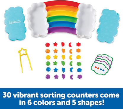 Learning Resources Rainbow Sorting Set , fine motor, sorting, patterning & addition skills, Toddler Educational Toys, sensory tray
