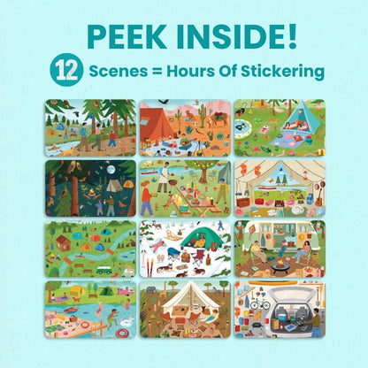 Animals Habitat 500+ Kids Sticker Book by Cupkin Toddler Airplane Travel Activity Coloring and Sticker Book, Road Trip Essentials, 12 Coloring Pages + 12 Scenes for Ages 2–8 Years - Colors B