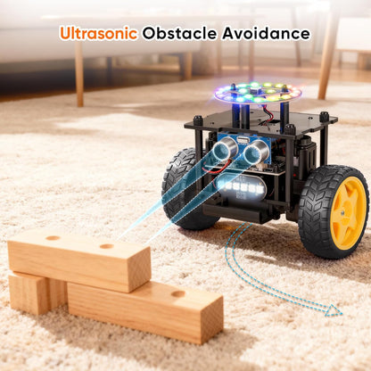 Smart Robot Car Kit Toys for Kids Ages 8-12 12-16, Remote Control Building Robotics Kit, STEM Educational Science Kit Gifts for Teen Boys Girls 8-13 14 15 16 Year Old